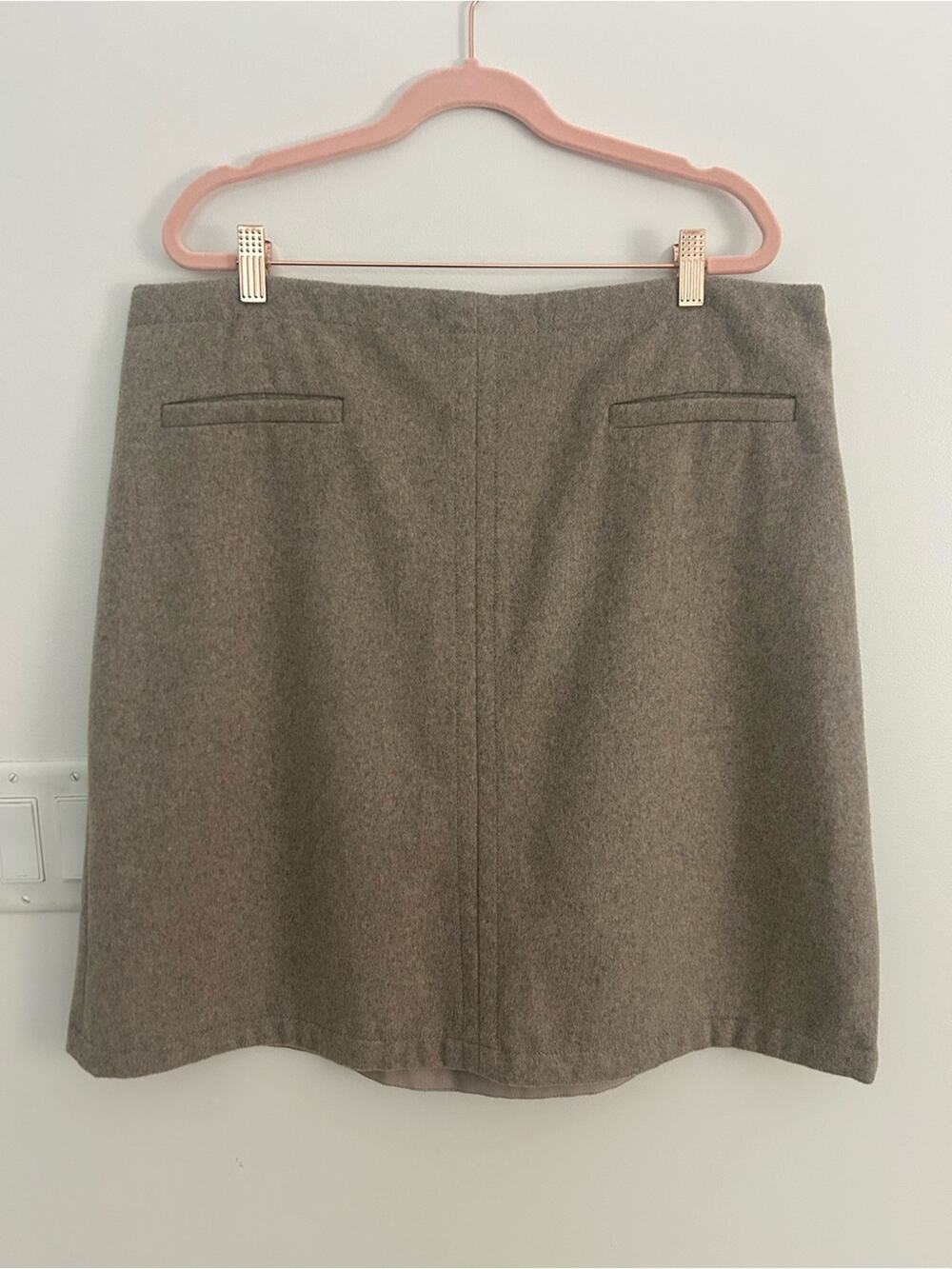 NWT Ann Taylor A-Line Wool-Blend Skirt Taupe Women’s 16